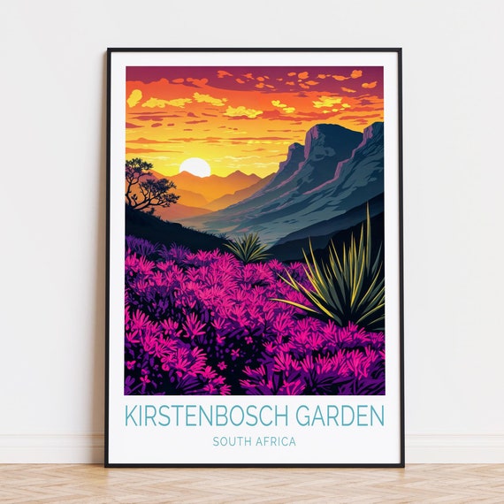 Kirstenbosch Garden Travel Poster South Africa Wall Art Botanical Print Wedding Gifts Home Decor Birthday Present