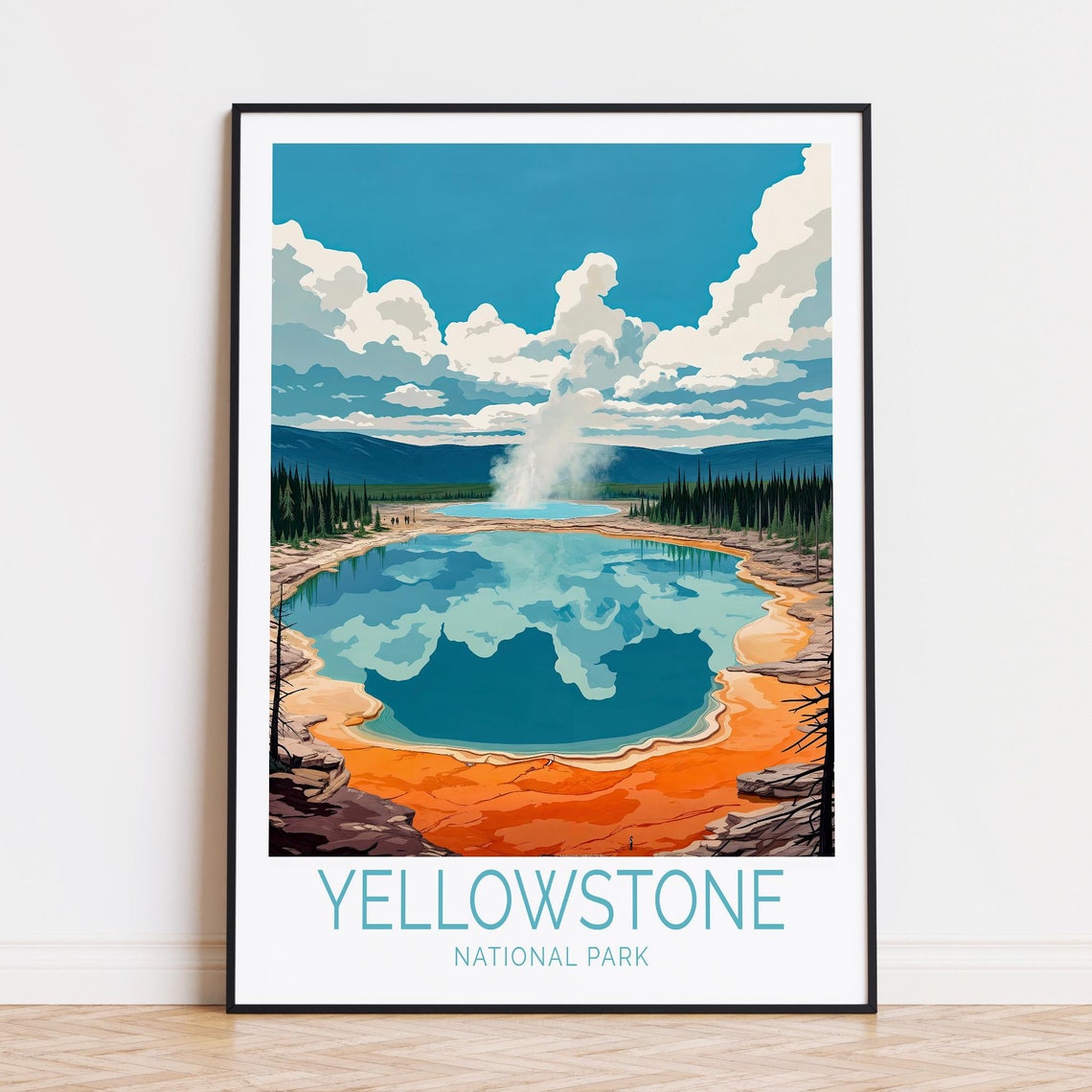 Yellowstone National Park Travel Poster National Park Wall Art Yellowstone Print Birthday Gifts Travel Home Decor