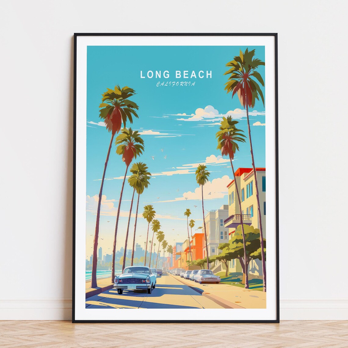 Long Beach Travel Poster, California Place Print