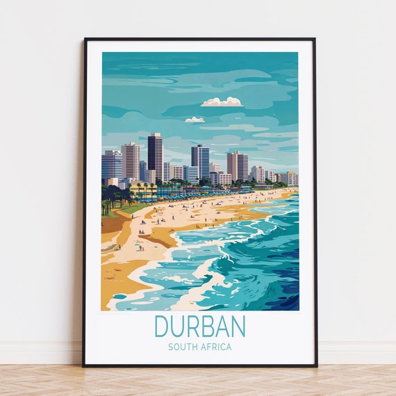 Durban Travel Poster South Africa Wall Art Print Home Decor Birthday Present Wedding Gifts
