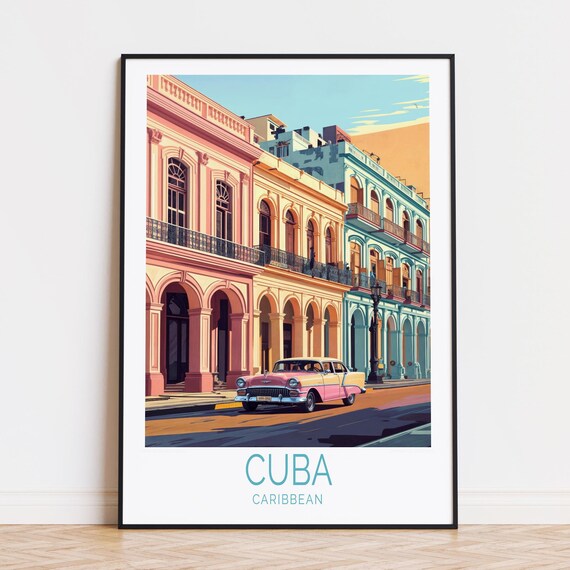 Caribbean Travel Poster Wall Art Print Birthday Gifts Personalised Home Decor