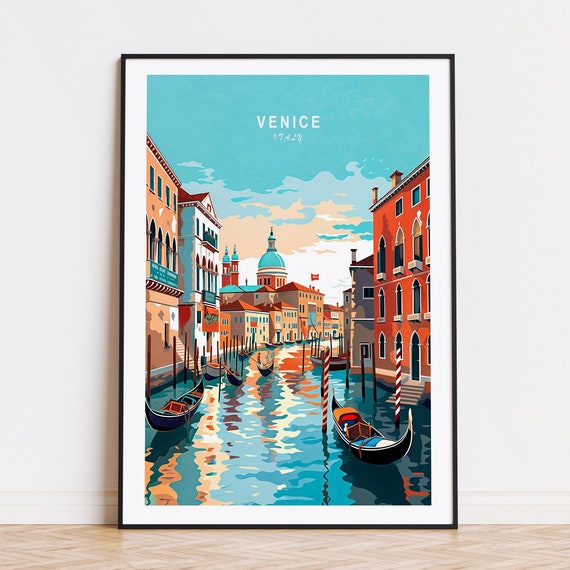 Venice Italy Minimalist Cityscape Travel Poster