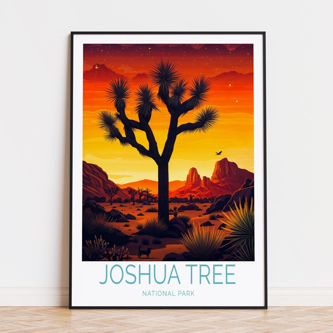 Joshua Tree National Park Twilight Yucca Desert Landscape Poster