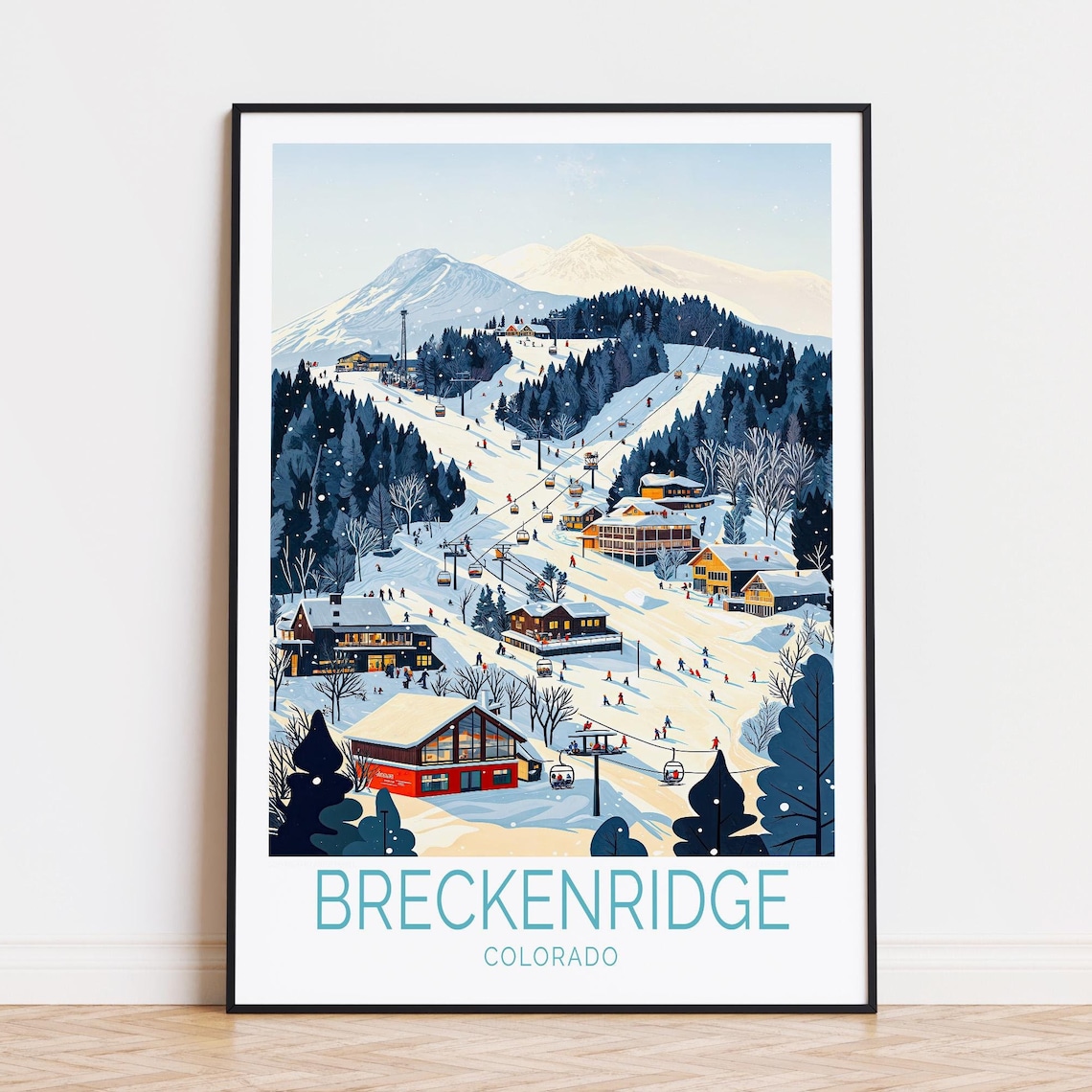 Breckenridge Colorado Travel Poster, Ski Resort Art Print