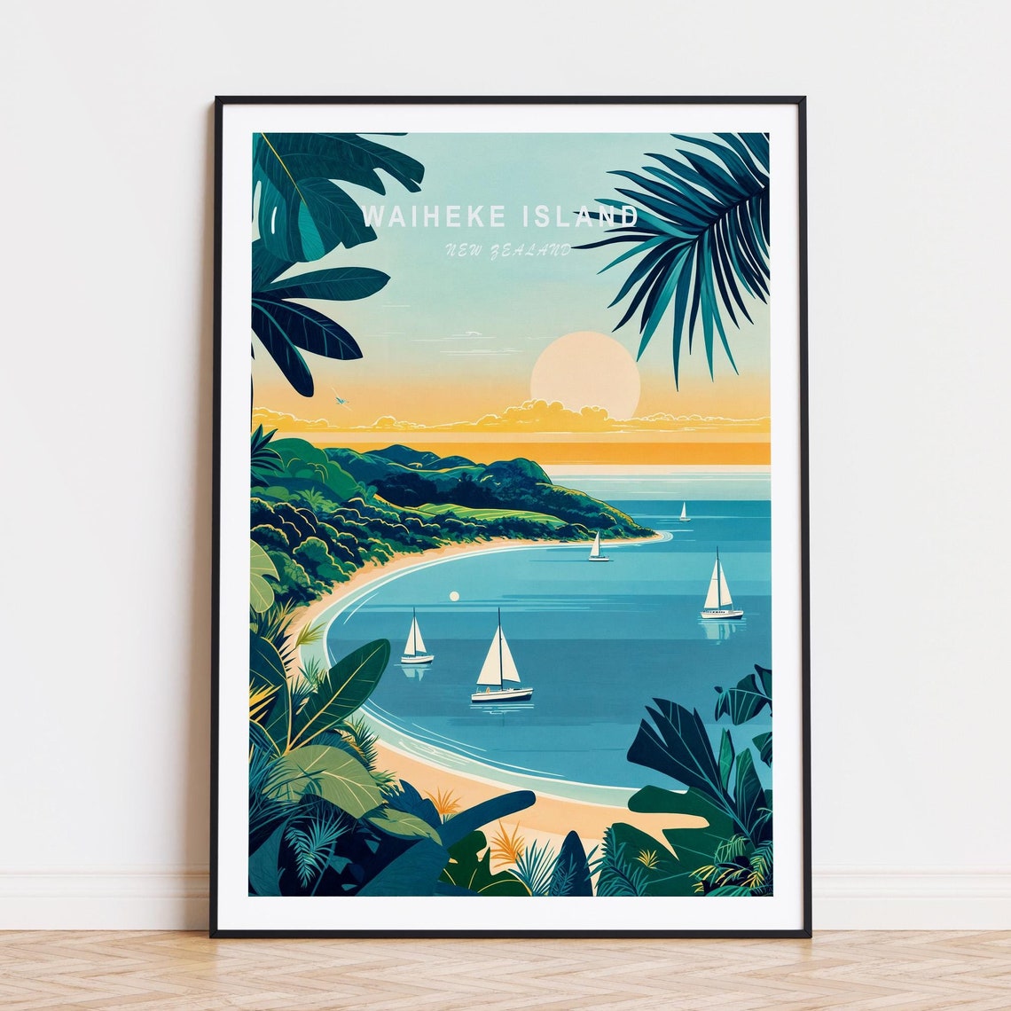 Waiheke Island New Zealand Travel Poster New Zealand Coast Wall Art Waiheke Island Poster Home Decor Wedding Gifts