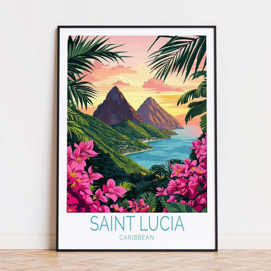 Saint Lucia Home Decor Travel Poster
