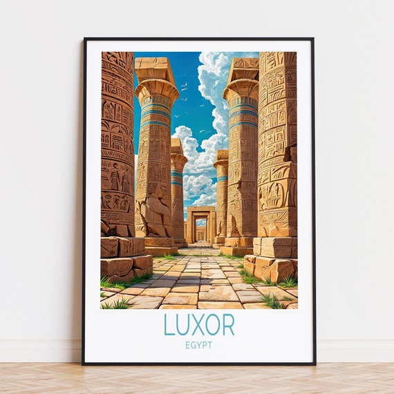 Luxor Egypt Travel Poster Wall Art Print Birthday Present Personalised Housewarming Gifts