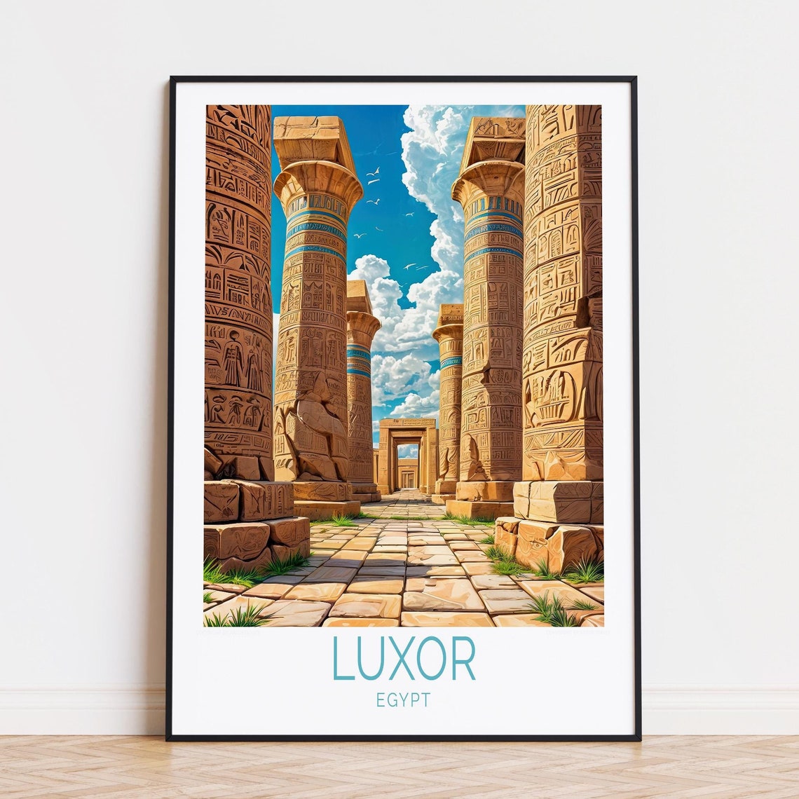 Luxor Egypt Ancient Egyptian Temple Hieroglyph Columns Poster