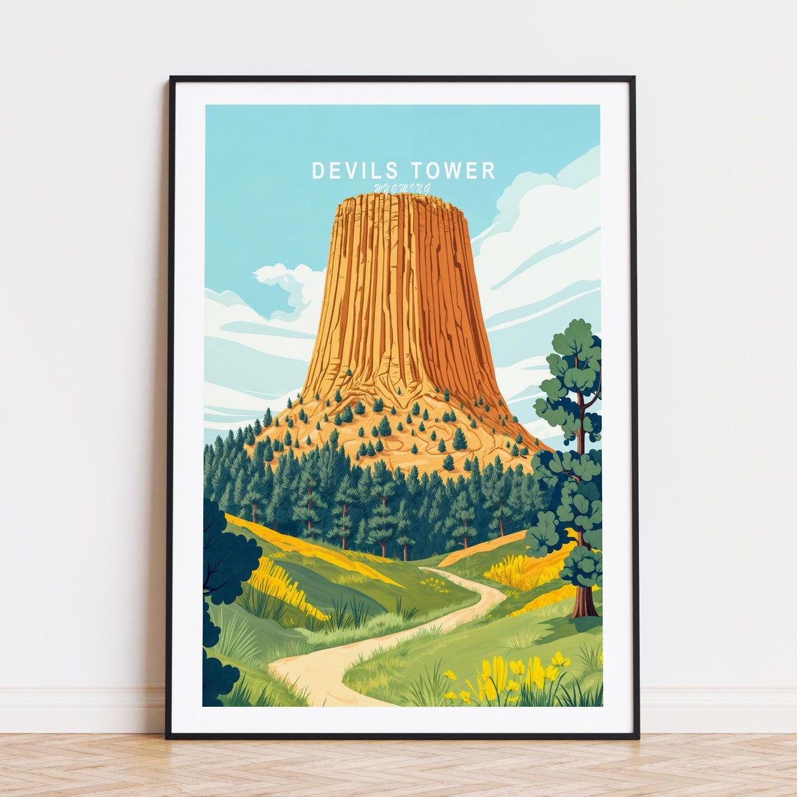 Devils Tower Wyoming Iconic Basalt Column National Monument Poster