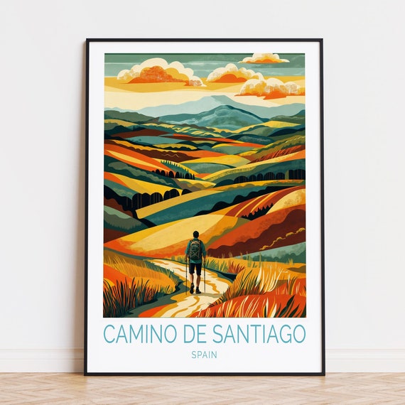 Camino De Santiago Spain Travel Poster, Art Print