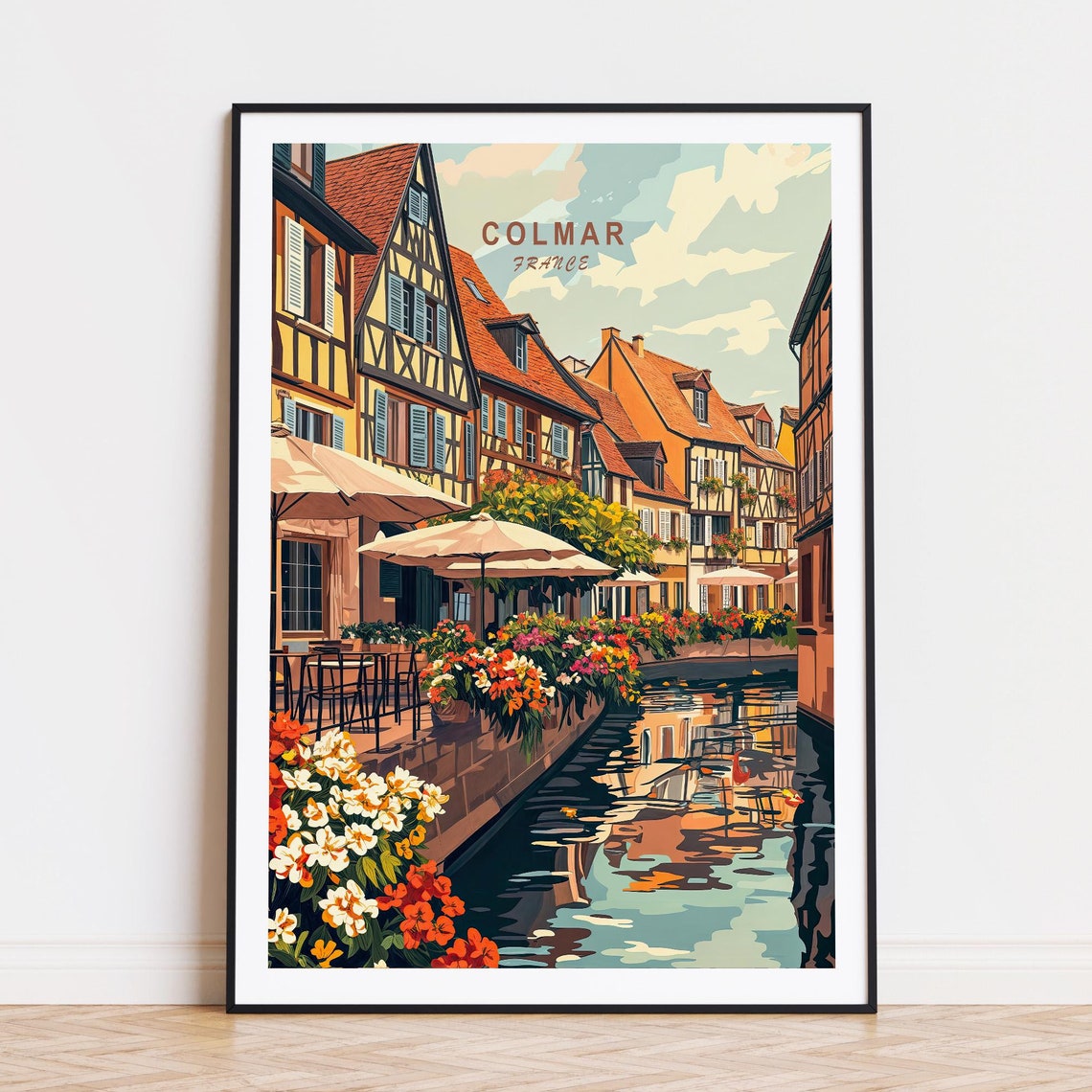 Colmar Travel Poster France Wall Art Colmar France Print Coast Poster Wedding Gifts Custom Travel Poster Home Decor