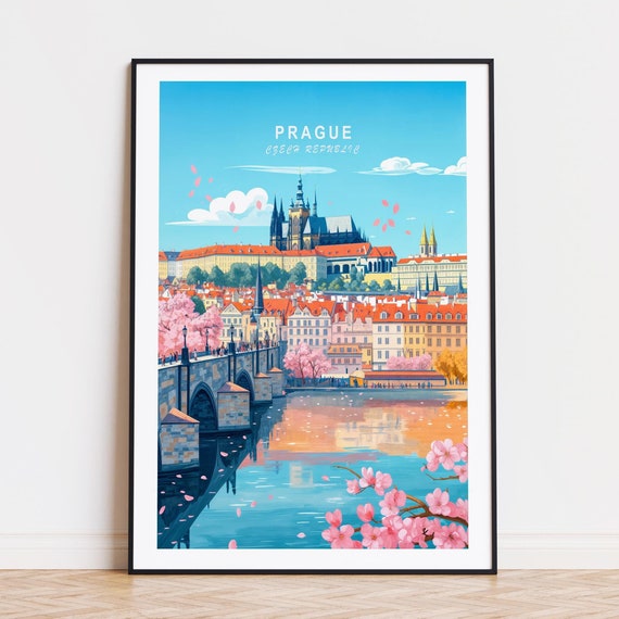 Prague Travel Poster, Czech Republic Personalised Decor