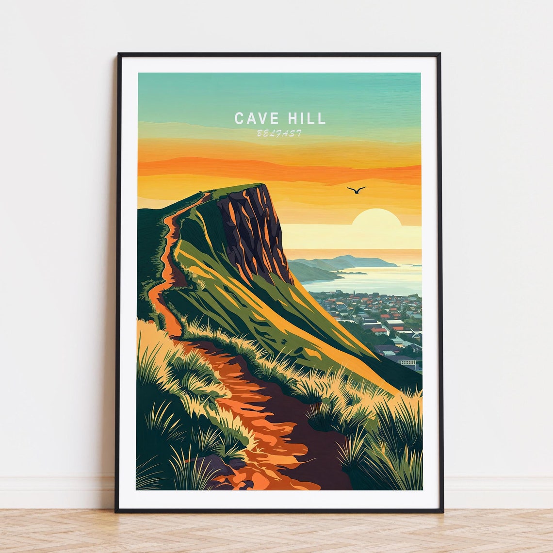 Cave Hill Belfast Sunset Hiking Trail Basalt Cliffs View Poster