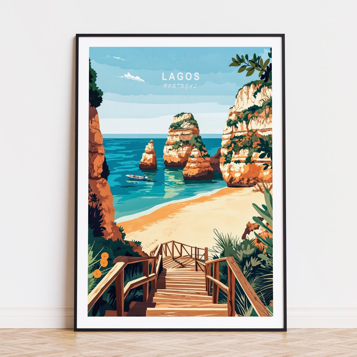Lagos Portugal Travel Poster, Coast Art Print