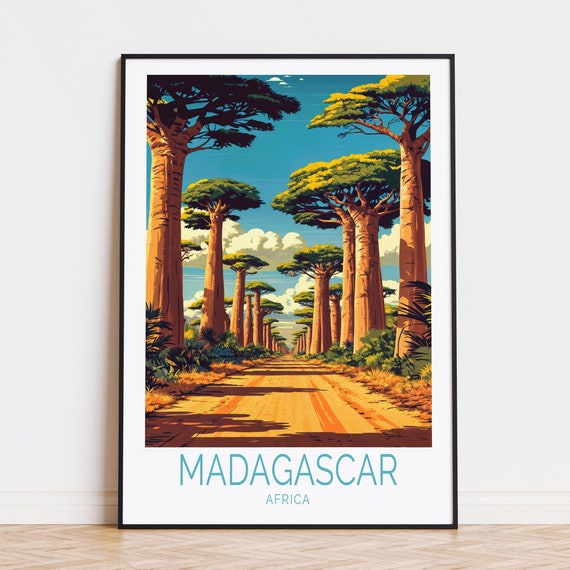 Madagascar Africa Travel Poster Wall Art Print Birthday Present Custom Home Decor