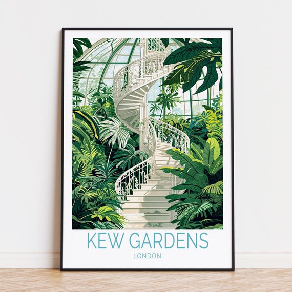 Kew Gardens Travel Poster, London Travel Print