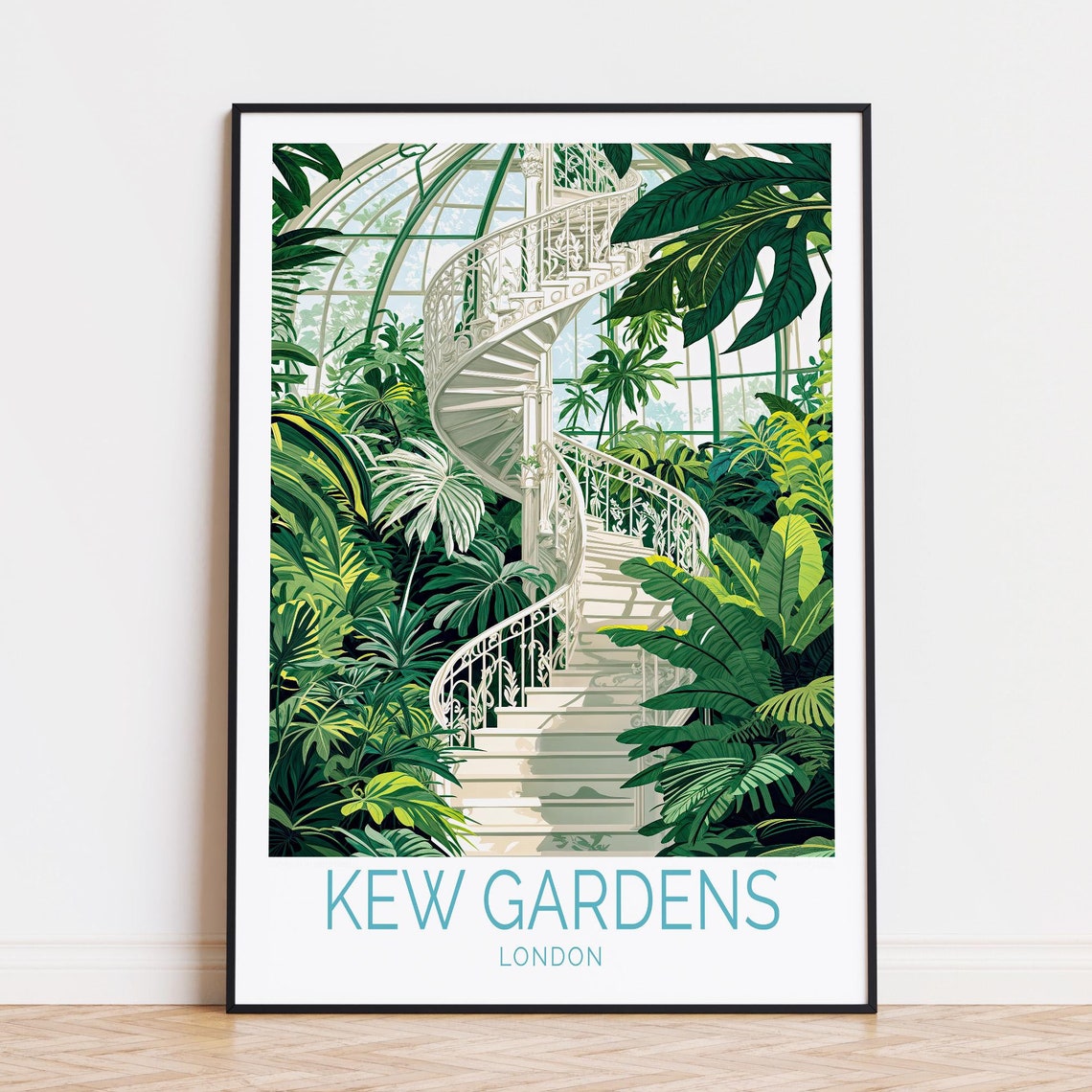 Kew Gardens Travel Poster, London Travel Print