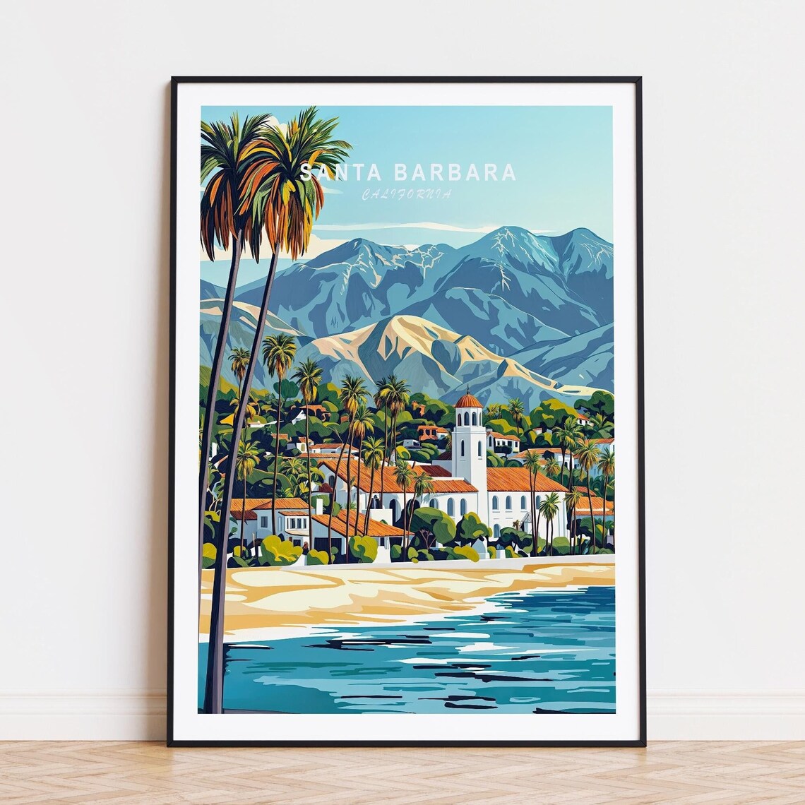 Santa Barbara Travel Poster, Custom Home Decor