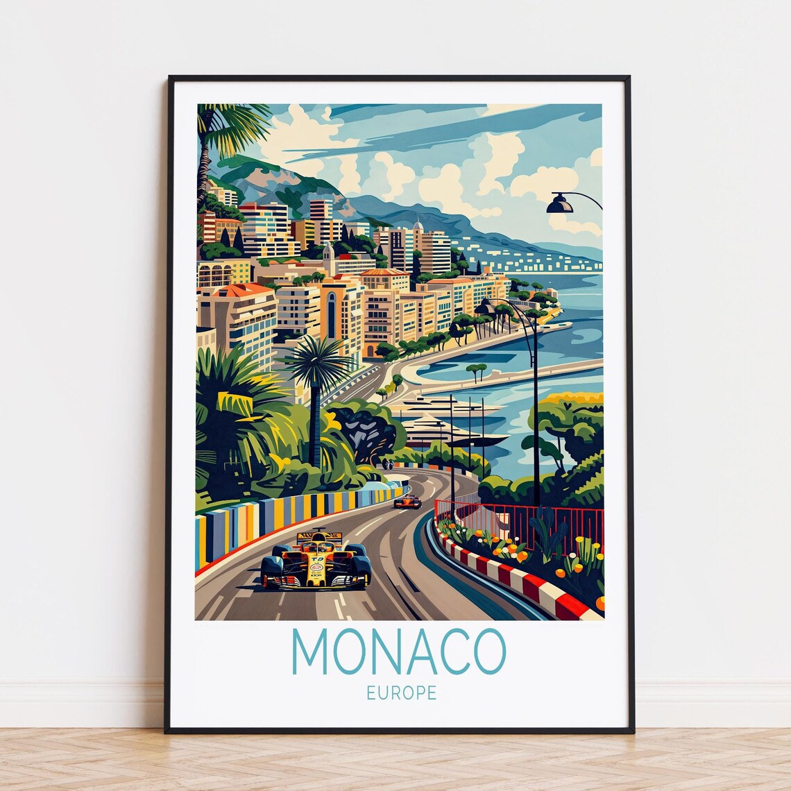 Monaco Europe Travel Poster Monaco Wall Art Monaco Europe Custom Travel Poster Personalised Gifts Birthday Gifts