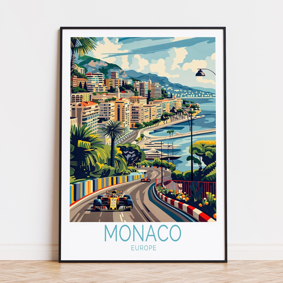 Monaco Grand Prix Street Circuit Race Cars Harbor View Poster