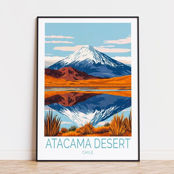 Atacama Desert Travel Poster Chile Wall Art Print Personalised Housewarming Gifts Birthday Present