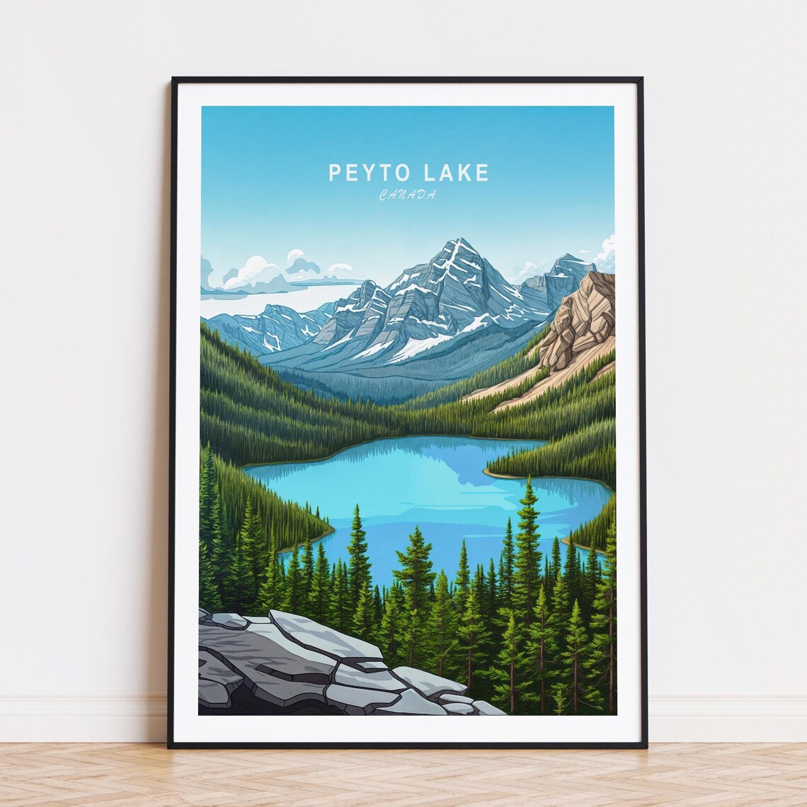Peyto Lake Canada Snow Capped Rockies Turquoise Lake Classic Poster