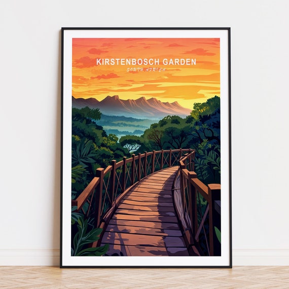 Kirstenbosch Garden Travel Poster South Africa Wall Art National Botanical Print Home Decor Wedding Gifts