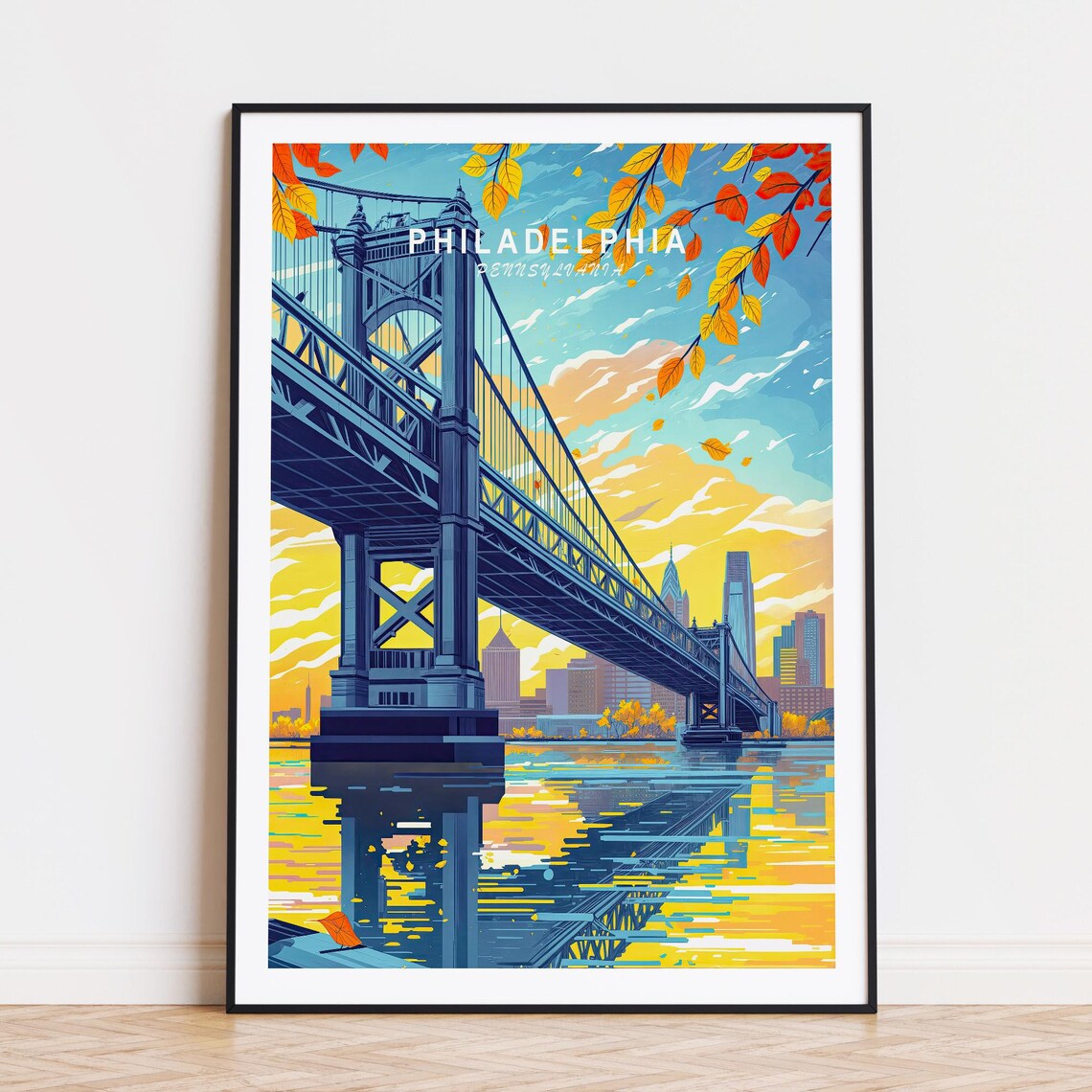 Philadelphia Travel Poster, Pennsylvania Wall Art Print