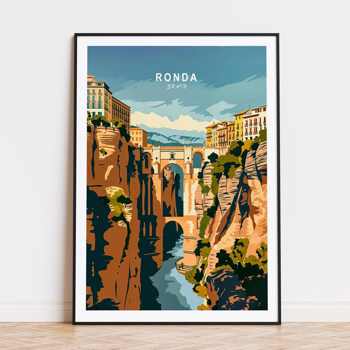 Ronda Spain Travel Poster, European Travel Art Print