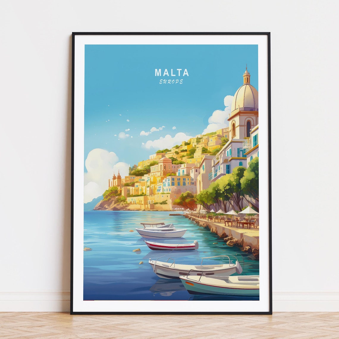 Malta Europe Travel Poster Malta Europe Wall Art Europe City Print Travel Home Decor Birthday Gifts Wedding Present