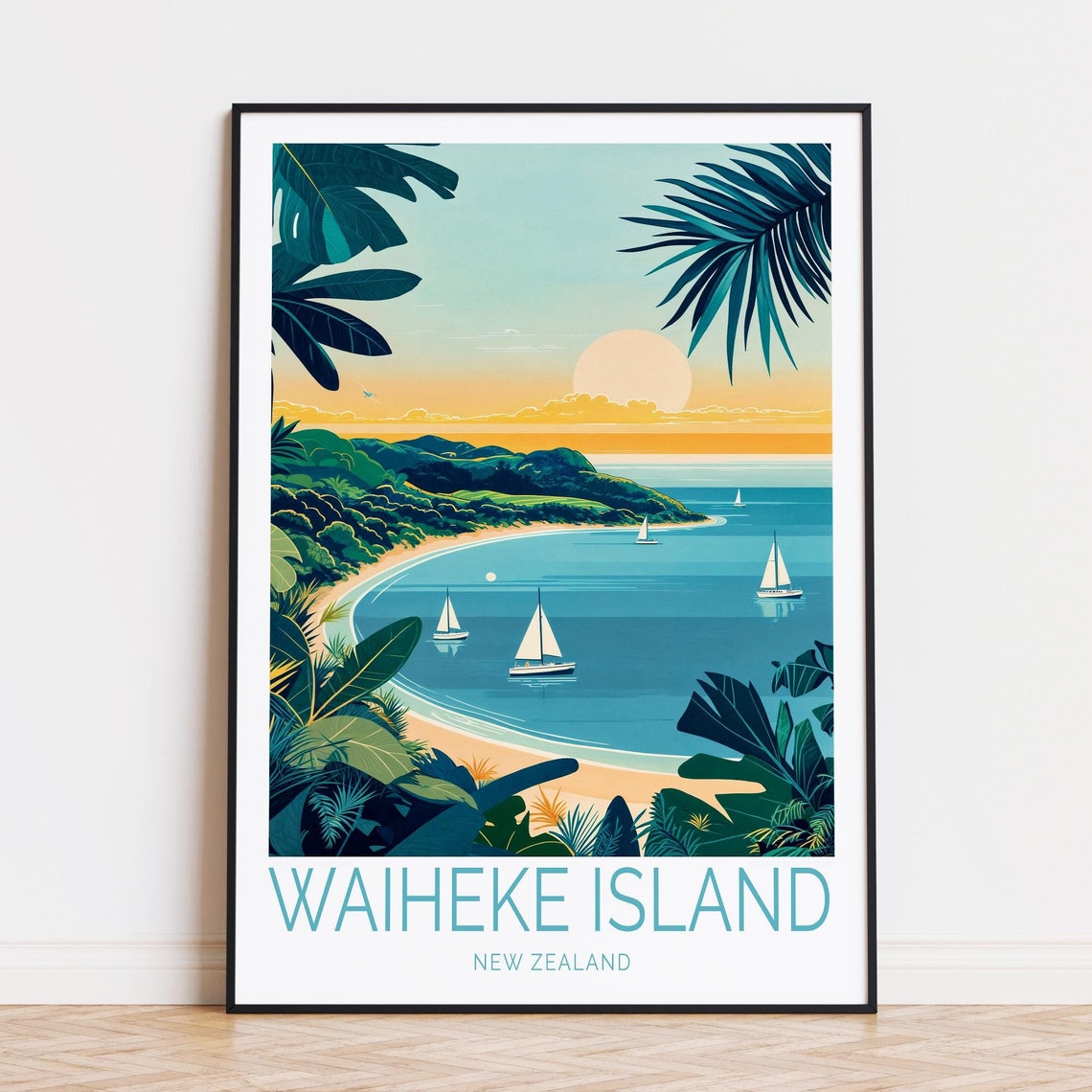 Waiheke Island New Zealand Travel Poster New Zealand Coast Print Waiheke Island Wall Art Home Decor Birthday Gifts
