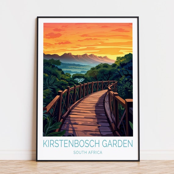 Kirstenbosch Garden Travel Poster South Africa Wall Art National Botanical Print Birthday Gifts Home Decor