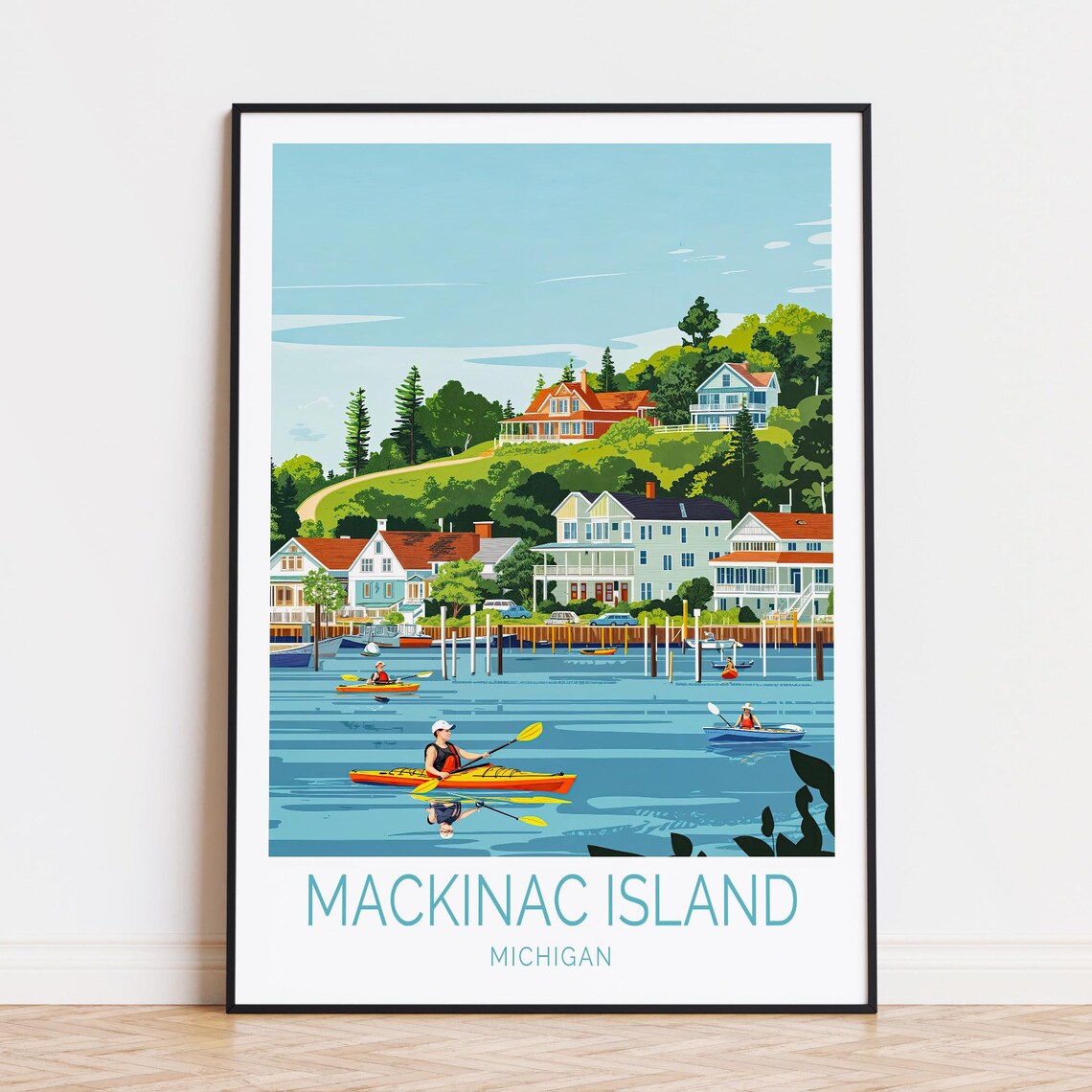 Mackinac Island Vintage Travel Poster, Michigan
