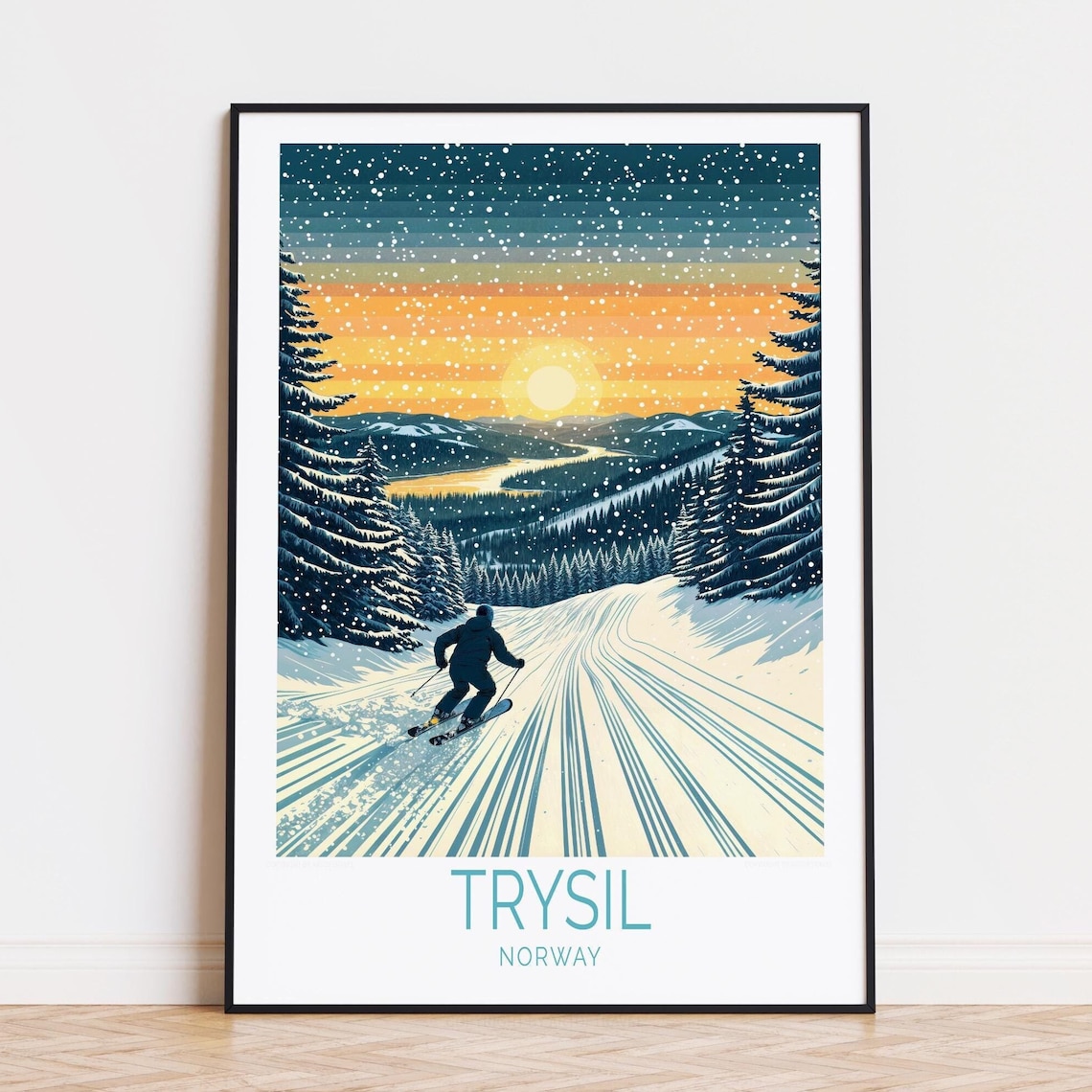 Trysil Norway Ski Area Travel Poster, Birthday Present