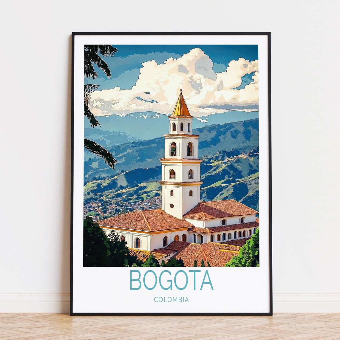 Bogota Colombia Poster Colombia Travel Wall Art Colombia Bogota Travel Print Wedding Present City Personalised Gifts