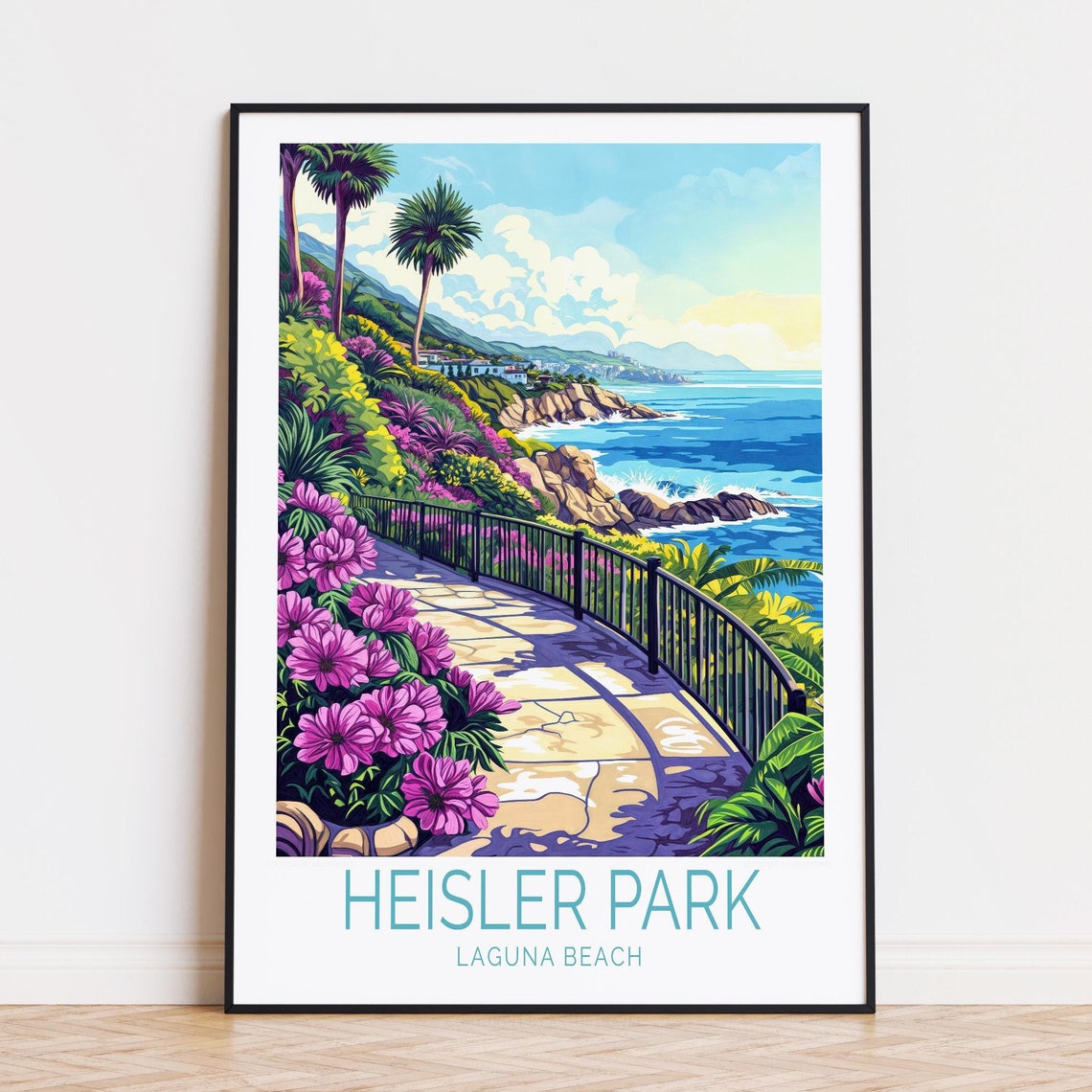 Heisler Park Laguna Beach Coastal Path Ocean View Travel Poster