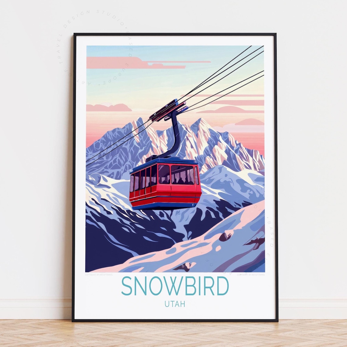 Snowbird Utah Travel Poster, Ski Resort Art Print