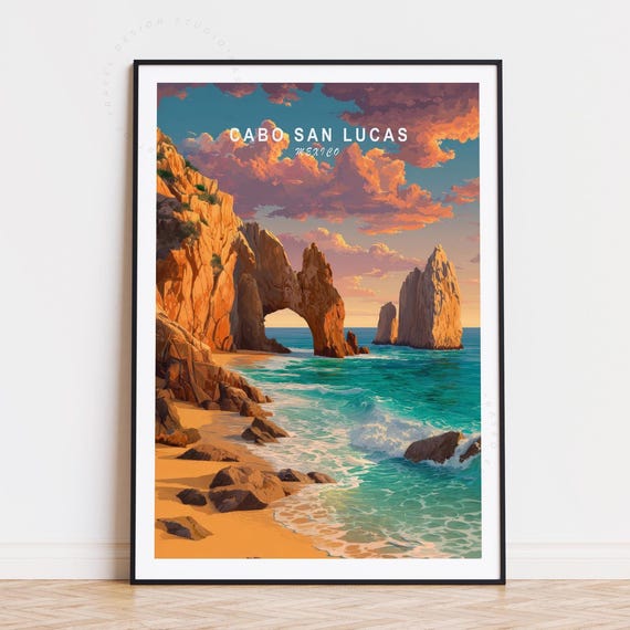 Cabo San Lucas Minimalist Travel Poster, Cityscape