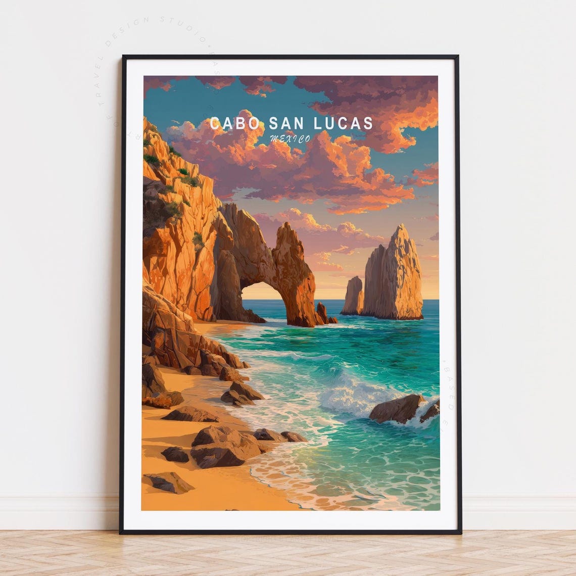 Cabo San Lucas Minimalist Travel Poster, Cityscape