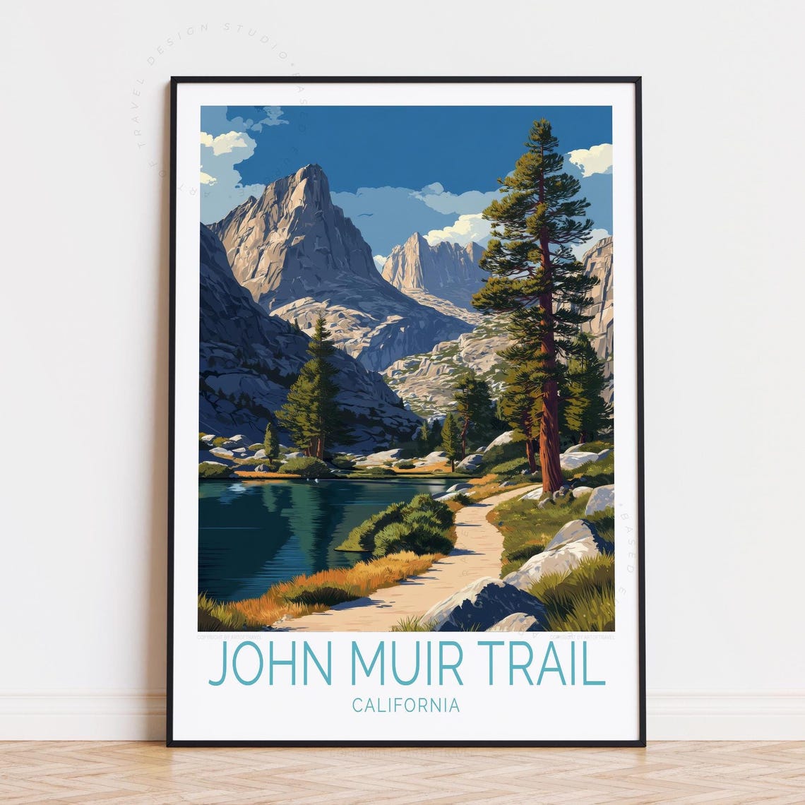 John Muir Trail Travel Poster Wall Art Print Birthday Present Home Decor