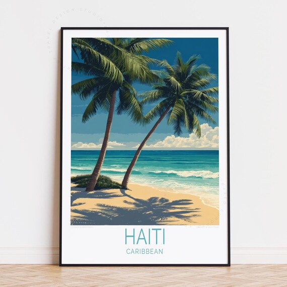 Haiti Caribbean Travel Poster Wall Art Print Home Decor Birthday Gifts Custom