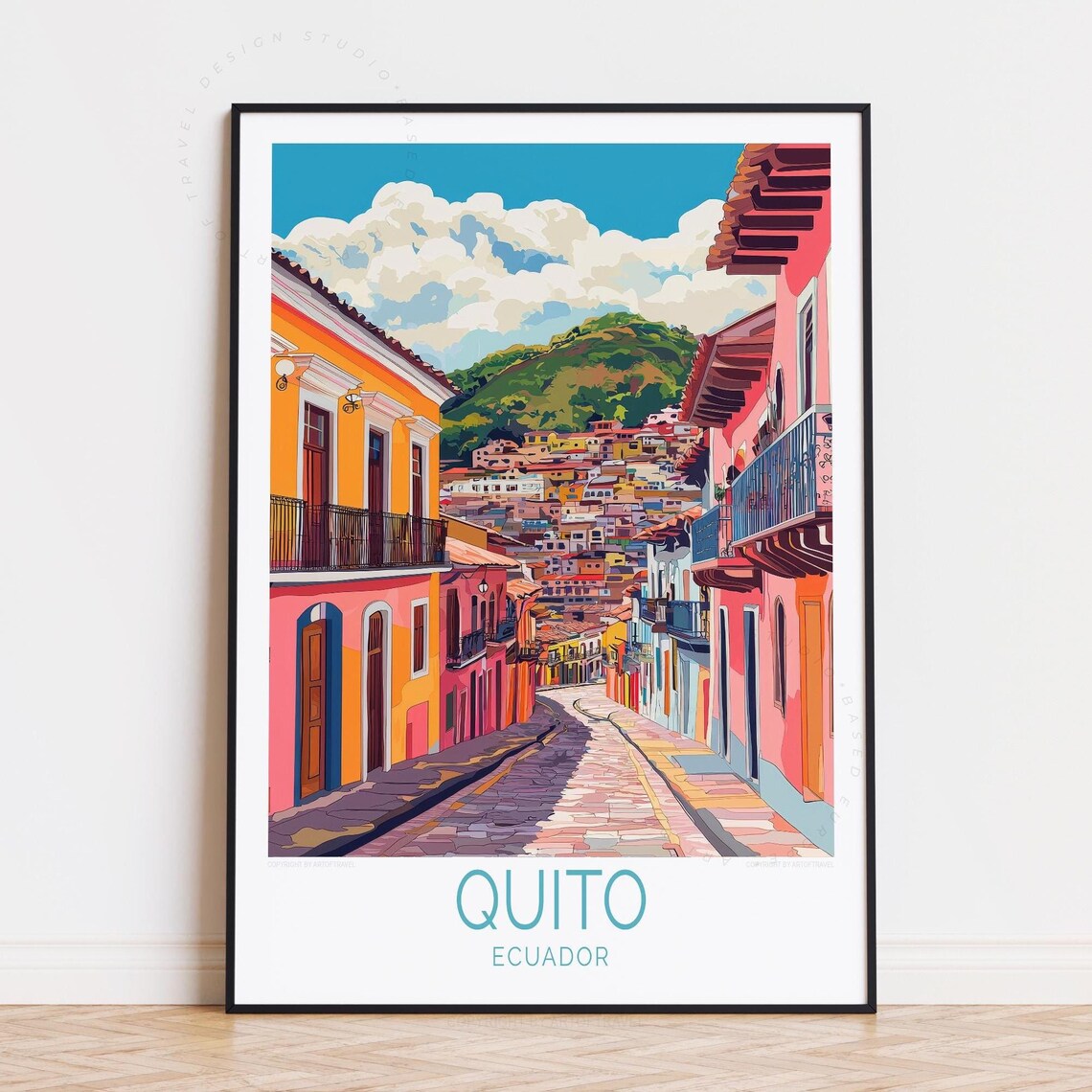Quito Ecuador Travel Poster Wall Art Print Home Decor Birthday Gifts Personalised