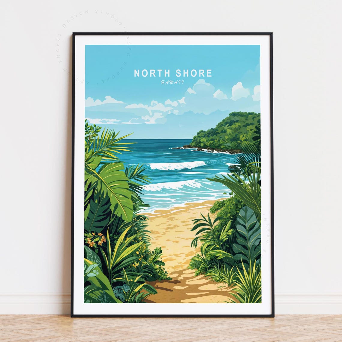 North Shore Hawaii Tropical Beach Jungle Pathway Ocean Travel Poster