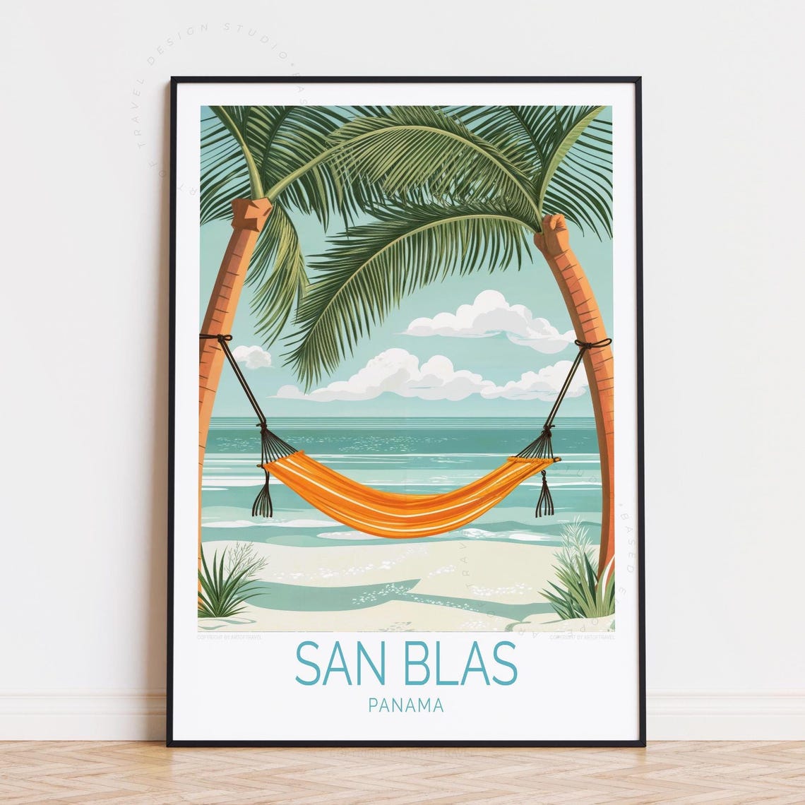 San Blas Travel Poster Panama Wall Art Islands Print Tropical Home Decor Custom Birthday Present