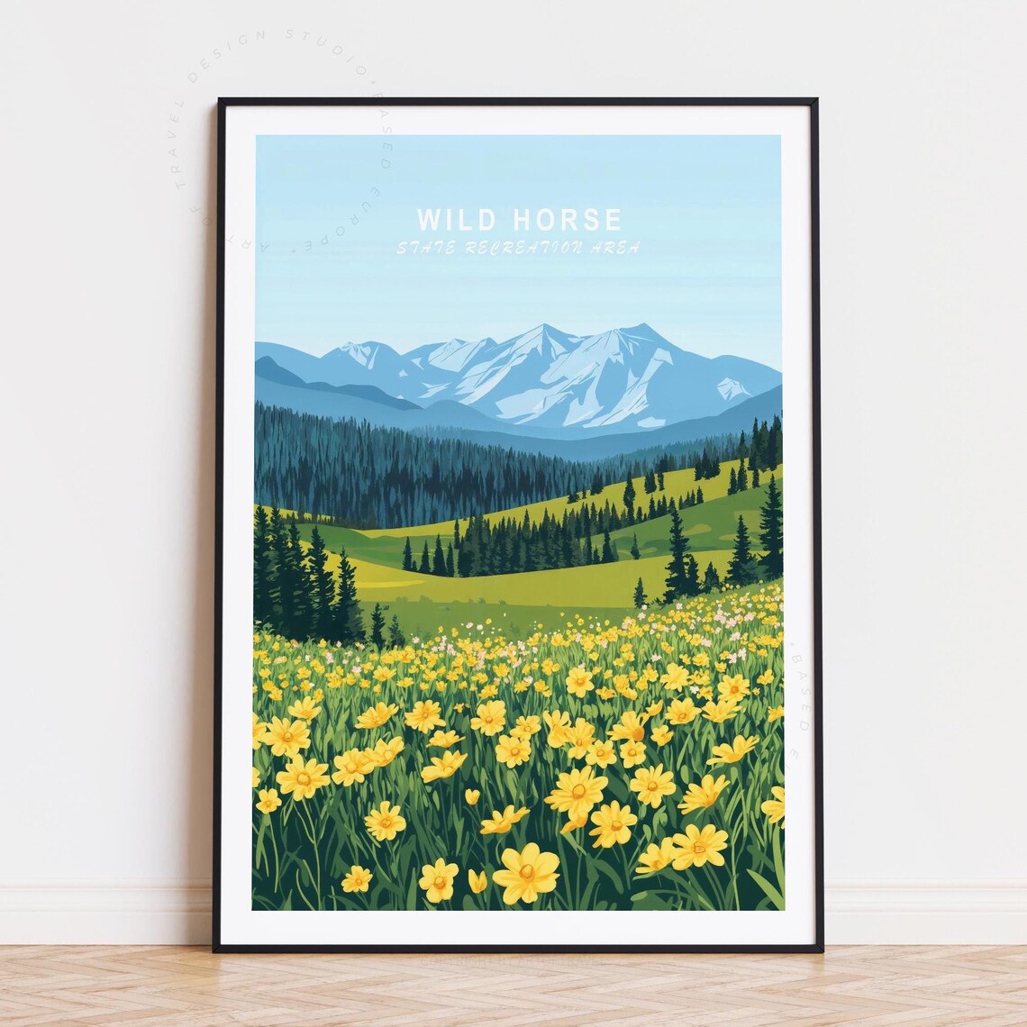 Wild Horse Recreation Area Wildflower Meadow Mountains Poster