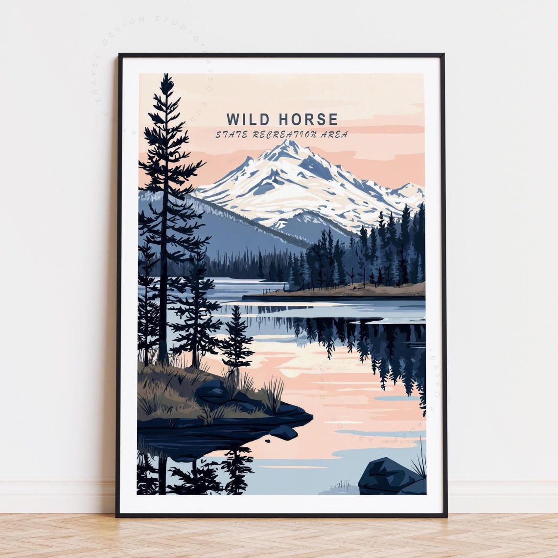 Wild Horse Nevada Lakeside Pines Sunset Mountain Reflection Poster