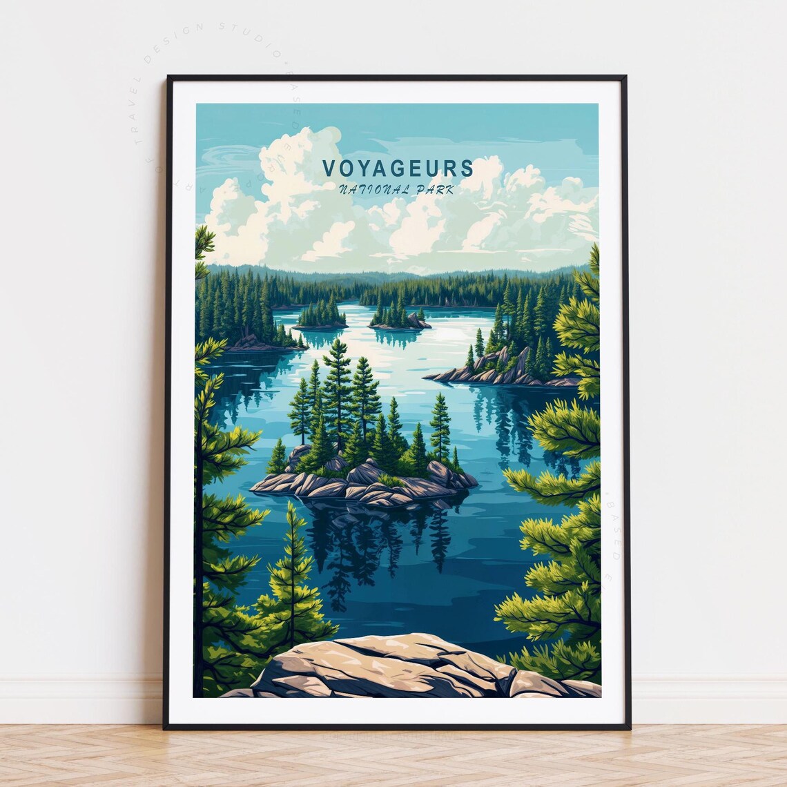 Voyageurs National Park Islands on Calm Waters Wilderness Travel Poster
