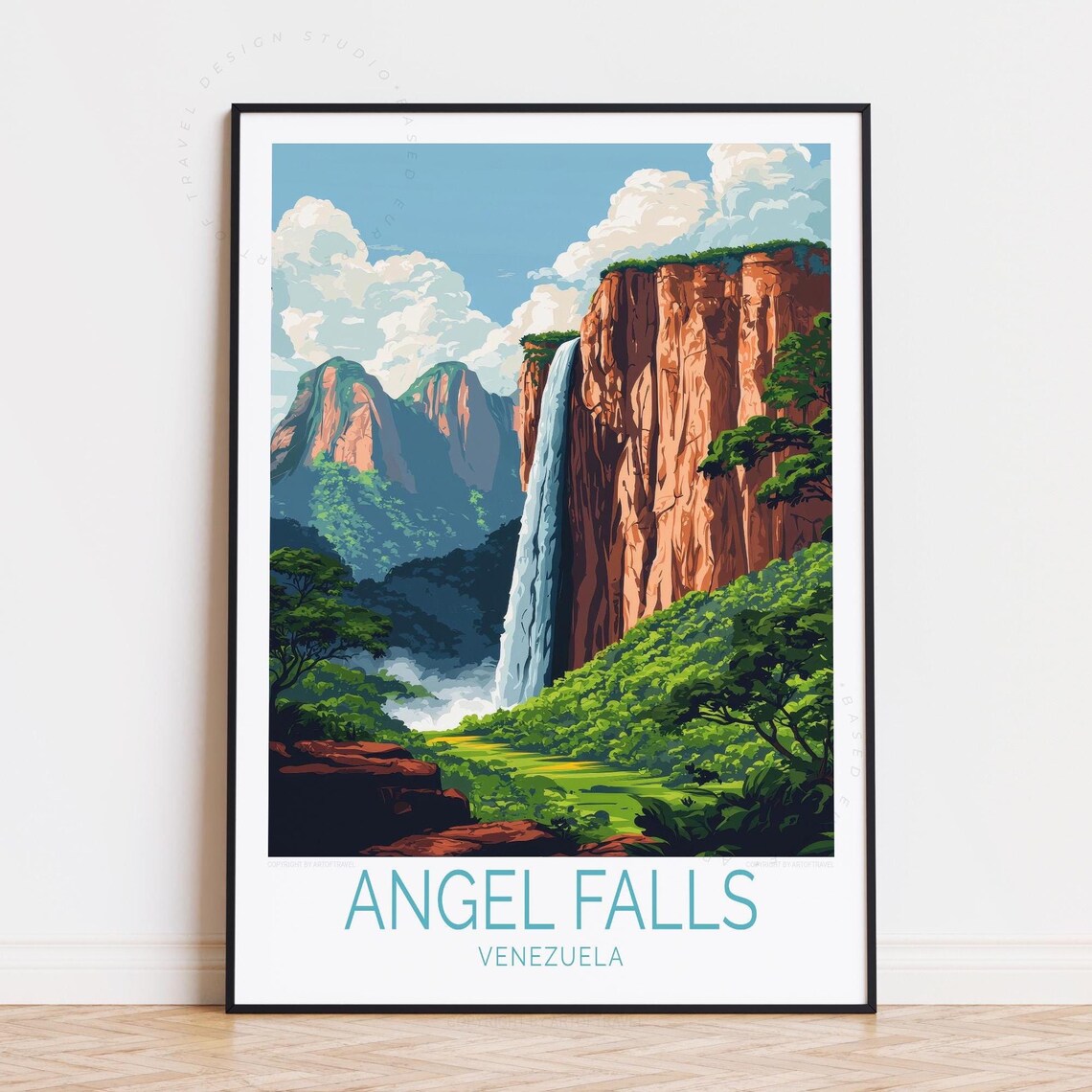 Angel Falls Venezuela Tepui Canyon Waterfall Art Travel Poster