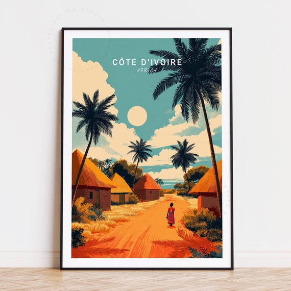 Cte Divoire Africa Travel Poster Wall Art Print Birthday Gifts Minimalist Home Decor