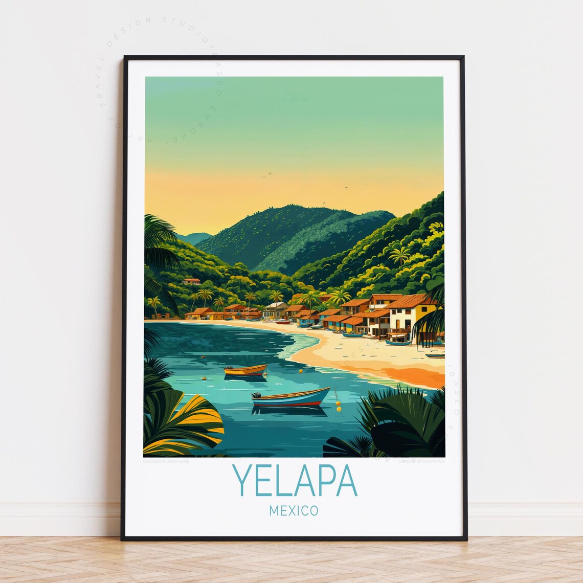 Yelapa Mexico Travel Poster Wall Art Print Birthday Present Housewarming Gifts Custom
